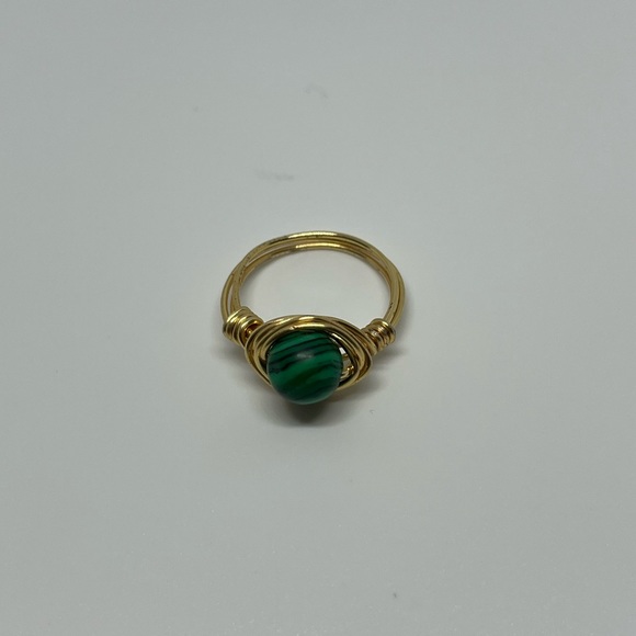 Malachite- Heart Healing, Handmade, Wire Wrapped, Fidget Ring, Anxiety Ring - Picture 4 of 12